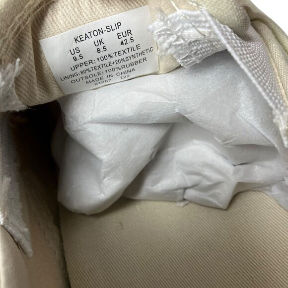 POLO RALPH LAUREN Sneakers Mens 9.5 Cream Canvas Slip On MADRAS BEAR Keaton Boat main image 12